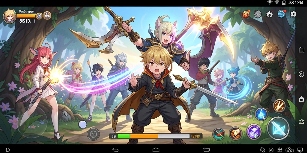 Tampilan gameplay menawan dari 88ID dengan karakter anime yang dinamis.