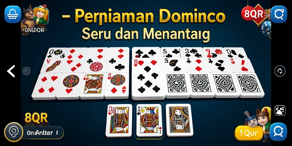 Tampilan menarik saat bermain Domino di aplikasi 8QR.