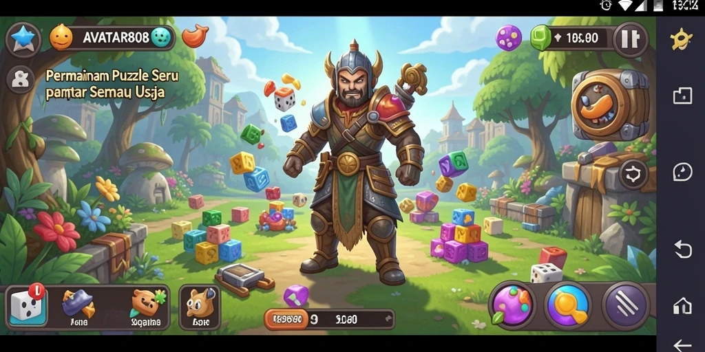 Tangkapan layar gameplay AVATAR808 menunjukkan berbagai tantangan Puzzle yang menarik.