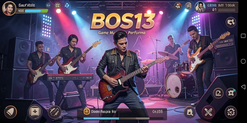 Tampilan gameplay menarik dari BOS13 yang menunjukkan aksi bermain musik.