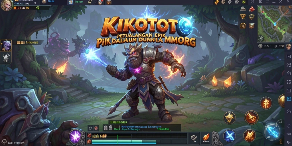 Screenshot gameplay KIKOTOTO menampilkan aksi seru dalam pertempuran MMORPG.