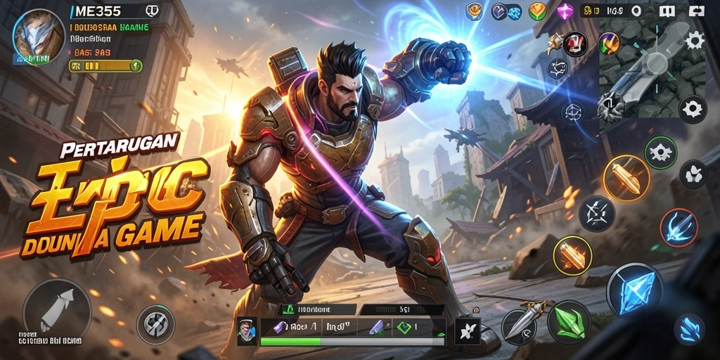 Screenshot ME355 menunjukkan aksi pertarungan seru dan karakter yang dinamis.