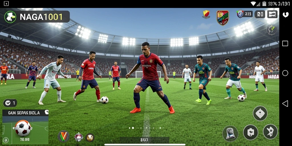 Tampilan gameplay NAGA1001 yang intens dan seru di lapangan sepak bola.