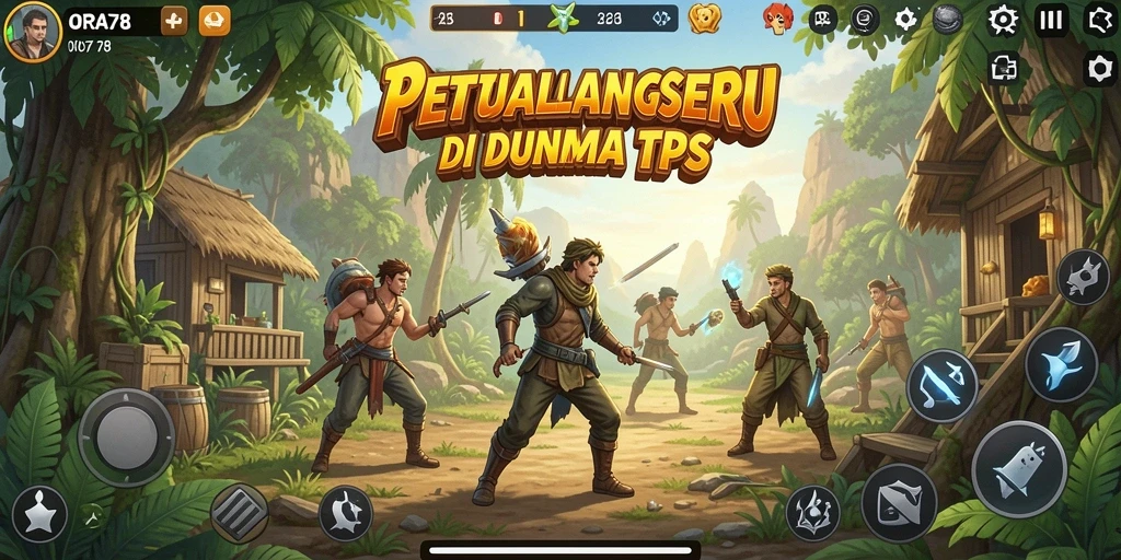 Screenshot utama ORA78 menampilkan aksi pertempuran seru dalam game TPS.
