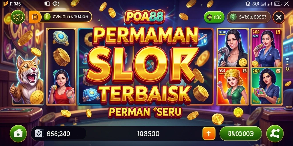 Tampilan gameplay utama <strong>POA88</strong> dengan gulungan penuh warna dan tema menarik.