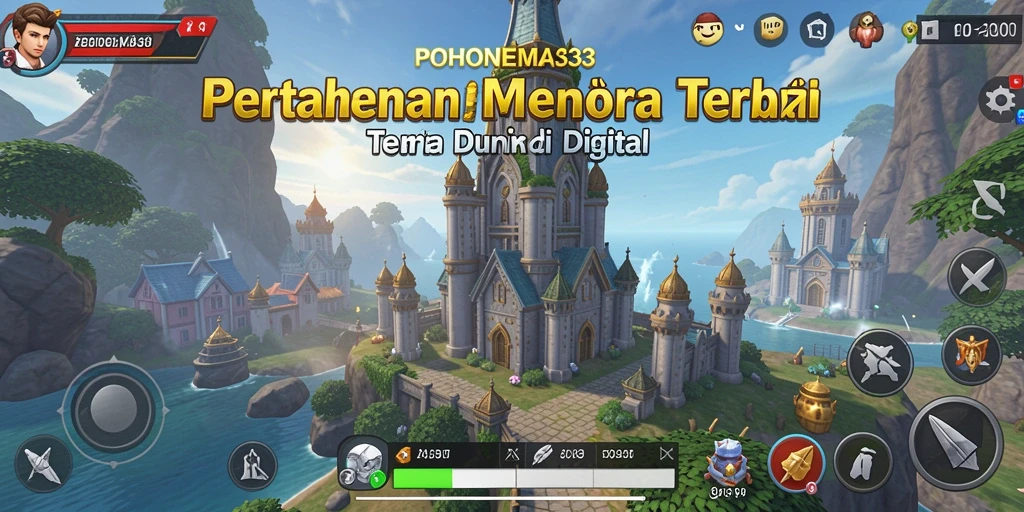 Screenshot menunjukkan gameplay seru dari POHONEMAS33 sebagai game Tower Defense.