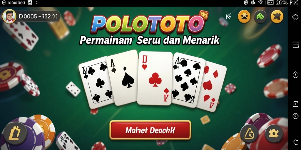 Screenshot gameplay Domino di POLOTOTO yang seru dan interaktif.