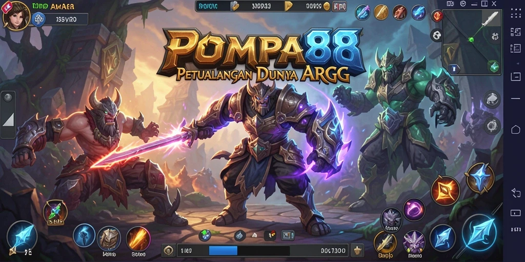 Screenshot menunjukkan aksi seru dalam gameplay ARPG POMPA88.