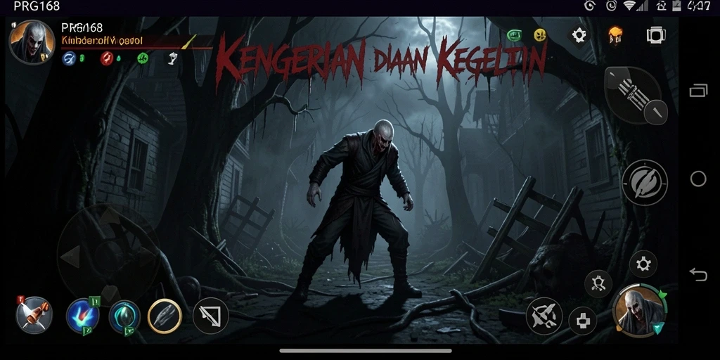 Tangkapan layar menunjukkan suasana Horror yang mencekam dari PRG168.
