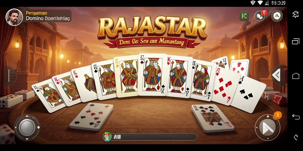 Screenshot gameplay RAJASTAR menampilkan keseruan permainan Domino.
