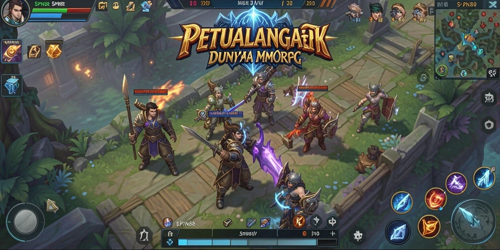 Tangkapan layar gameplay SPN88 yang menunjukkan pertempuran epik di dunia MMORPG.