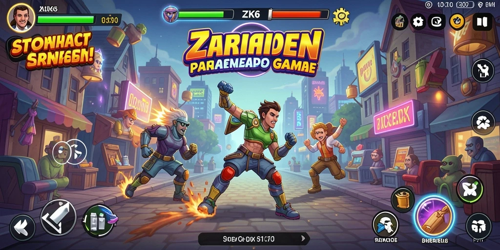 Tangkapan layar ZK6 menampilkan aksi seru dalam gameplay Arcade.